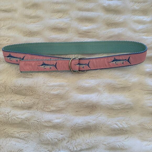Eliza B. Accessories - Eliza B. Pink and Blue Swordfish Ribbon Belt
